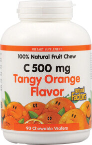 Витамин С Natural Factors 100% Natural Fruit Chew C Жевательный витамин С 50 мг Апельсин 90 жевательных пластинок