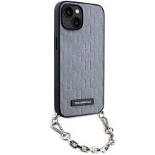 KARL LAGERFELD Klhcp14Ssacklhpg iPhone 14.15.13 6.1 Srebrny Saffiano Monogram Chain phone case