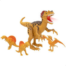 COLORBABY Set 4 Toy Dinosaurs With Animal Light And Sound World Figure