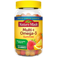 Витаминно-минеральные комплексы Nature Made Multi + Omega-3 Жевательные конфеты для взрослых 80 мармеладок