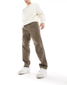 New Look – Cord-Hose in Khaki mit Gummizugbund