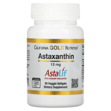 Антиоксиданты california Gold Nutrition, Astaxanthin, Astalif Pure Icelandic, 12 mg, 30 Veggie Softgels