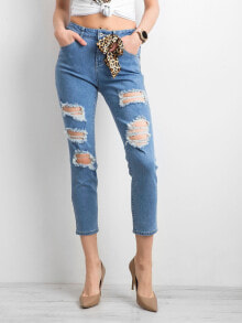 Женские джинсы Женские джинсы скинни с высокой посадкой укороченные рваные голубые Factory Price