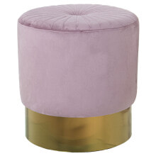 Pouffe Alexandra House Living Pink Golden Velvet Wood 12 x 43 x 40 cm