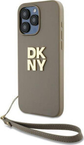 DKNY DKNY Wrist Strap Stock Logo - Etui iPhone 15 Pro (beżowy)