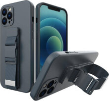 Hurtel Rope Case silikonowe etui ze smyczą torebka smycz pasek do Xiaomi Poco X4 Pro 5G granatowy