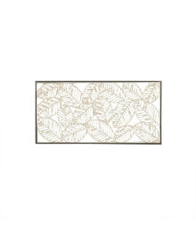 Simplie Fun paper Cloaked Leaves Metal Framed Decor Panel