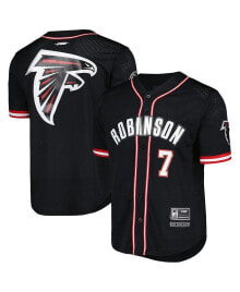 Купить мужские футболки и майки Pro Standard: Men's Bijan Robinson Black Atlanta Falcons Mesh Baseball Button-Up T-shirt