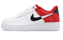 Nike Air Force 1 Low LV8 断钩 丝绸 低帮 板鞋 GS 白红 / Кроссовки Nike Air Force 1 Low LV8 GS CK0502-600