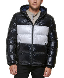 Tommy Hilfiger men's Pearlized Performance Hooded Puffer Coat