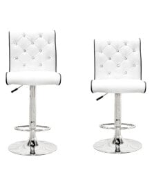 Best Master Furniture kimberly Modern Swivel Bar Stool with Crystals, Set of 2