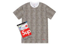 Купить мужские футболки и майки Supreme: Футболка Supreme x Hanes Leopard Tagless Tees (2 Pack) SS19