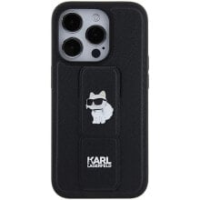 KARL LAGERFELD Klhcp15Lgsachpk iPhone 15 Pro 6.1 Gripstand Saffiano Choupette Pins phone case