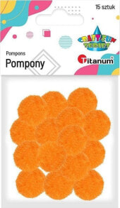 Декоративный элемент или материал для детского творчества Titanum Pompony poliestrowe 18mm pomarańczowe 15szt