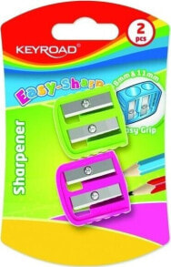 Keyroad Temperówka plastikowa KEYROAD, EASY-SHARP, podwójna, 2 szt., blister, mix kolorów купить онлайн