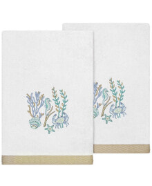 Linum Home textiles Turkish Cotton Aaron Embellished Bath Towel Set, 2 Piece