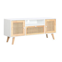 TV furniture DKD Home Decor 120 x 30 x 50 cm White Rattan Paolownia wood