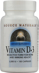 Витамин D source Naturals Vitamin D-3 -- Витамин D3 - 2000 МЕ - 100 Капсул