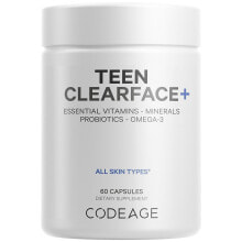 Teen Clearface Vitamins - All Skin Type Multivitamins, Minerals, Probiotics Supplement for Boys & Girls Ages 12-18 - 60ct