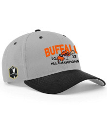 Купить мужские головные уборы ADPRO Sports: Men's and Women's Gray, Black Buffalo Bandits 2023 NLL Cup Champions Snapback Adjustable Hat