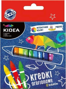 Цветные карандаши для рисования для детей derform Kredki grafionowe 12 kolorów KIDEA - 246589