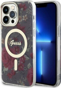 Guess Guess Flower MagSafe - Etui iPhone 14 Pro Max (Zielony)