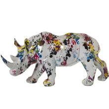 Decorative Figure Alexandra House Living Multicolour Plastic Rhinoceros Paint 17 x 36 x 18 cm