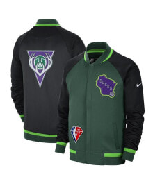 Nike men's Green, Black Milwaukee Bucks 2021/22 City Edition Therma Flex Showtime Full-Zip Bomber Jacket
