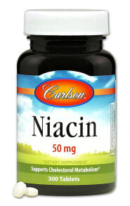 Витамины группы В carlson Niacin Ниацин способствует метаболизму холестерина 50 мг 300 таблеток