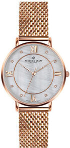 Женские наручные часы с золотистым браслетом сеткой Frederic Graff FAI-3918
