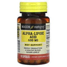 Антиоксиданты Mason Natural, Alpha-Lipoic Acid, 600 mg, 30 Capsules