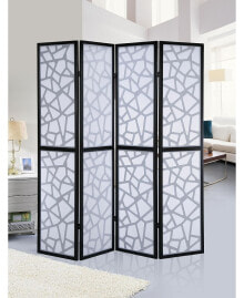 Simplie Fun giyano 4 Panel Screen Room Divider, Black