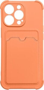 Hurtel Card Armor Case etui pokrowiec do Xiaomi Redmi 10X 4G / Xiaomi Redmi Note 9 portfel na kartę silikonowe pancerne etui Air Bag pomarańczowy