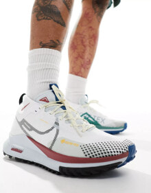 Купить мужские кроссовки и кеды Nike Running: Nike Running React Pegasus Trail 4 Gore-Tex trainers in white and red