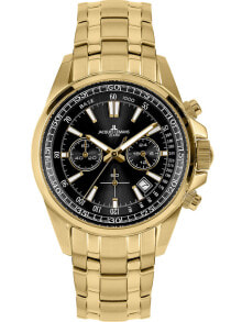 Мужские наручные часы с браслетом Мужские наручные часы с золотым браслетом Jacques Lemans 1-2117M Liverpool chronograph 44mm 20ATM