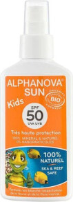 Средства для загара и защиты от солнца alphanova Kids Sun Bio Sunscreen Spray SPF50 Натуральный солнцезащитный спрей для детей 125 мл
