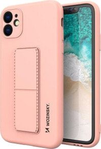 Wozinsky Wozinsky Kickstand Case elastyczne silikonowe etui z podstawką iPhone 12 Pro różowy