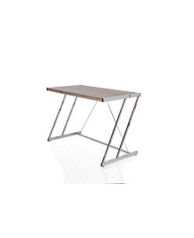 Simplie Fun finis Desk In Weathered Oak & Chrome