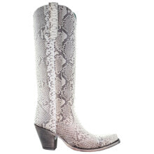 Купить женские высокие ботинки Corral Boots: Corral Boots A3789 Python Snip Toe Cowboy Womens Grey, White Casual Boots A3789