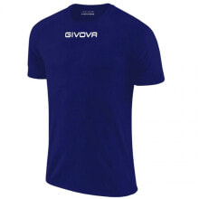 Мужская футболка спортивная синяя однотонная для фитнеса  Givova Capo MC M MAC03 0004