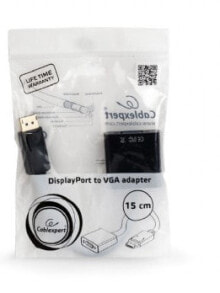 Gembird A-DPM-VGAF-02 кабельный разъем/переходник Displayport VGA Черный