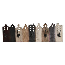 Настенные вешалки для прихожей настенная вешалка DKD Home Decor Металл Деревянный (81 x 10 x 25 cm)