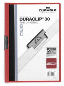 Durable Duraclip 30 обложка с зажимом Красный, Прозрачный ПВХ 220003