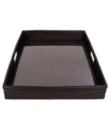 Artifacts Trading Company square Serving Ottoman Tray with Glass Insert