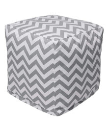 Majestic Home Goods chevron Ottoman Pouf Cube with Removable Cover 17