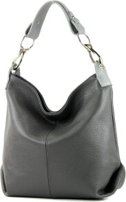 На плечо женская сумка багет кожаная серебристая Modamoda T168 leather shoulder bag