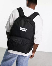 Levi's – Rucksack in Schwarz mit Fledermaus-Logo