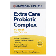 Пребиотики и пробиотики american Health, Комплекс пробиотиков Extra Care, 80 млрд КОЕ, 30 вегетарианских капсул