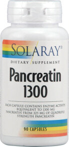 Пищеварительные ферменты Solaray Pancreatin 1300 Панкреатин 1300 мг 90 растительных капсул