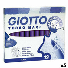 Set of Felt Tip Pens Giotto Turbo Maxi Violet (5 Units)